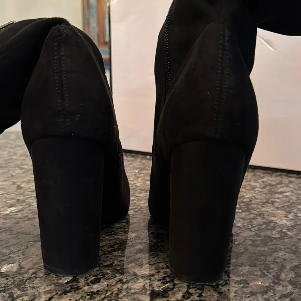 Guess Black Over the Knee Boots with Chunky Heel